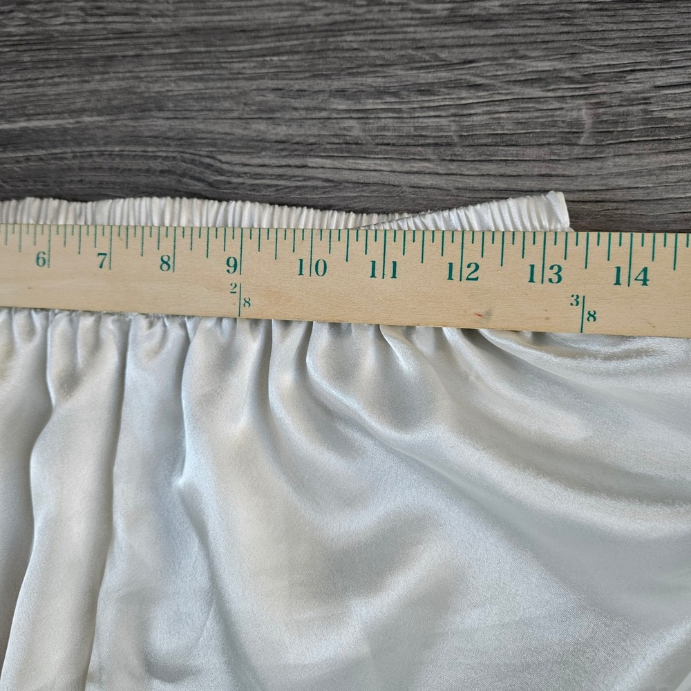 Vintage Victorias Secret Gold Label Pajama 2 Pc Set Ivory Satin Floral Stripe M - Picture 13 of 14